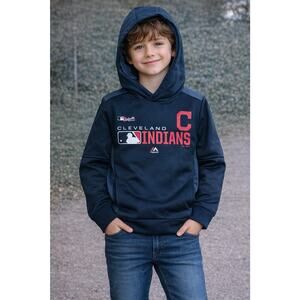 Cleveland Indians Youth Hoodie Size 8 Small MLB Pullover Sweatshirt Navy Blue